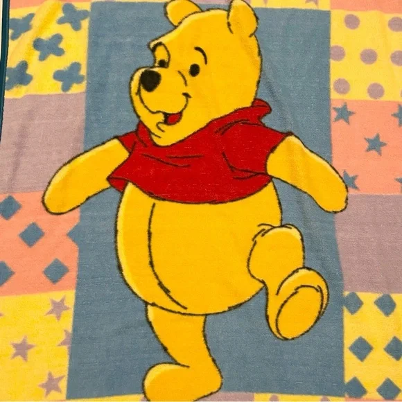 Vintage Winnie The Pooh Blanket Patchwork Fleece 46” x 34” - Picture 11 of 16